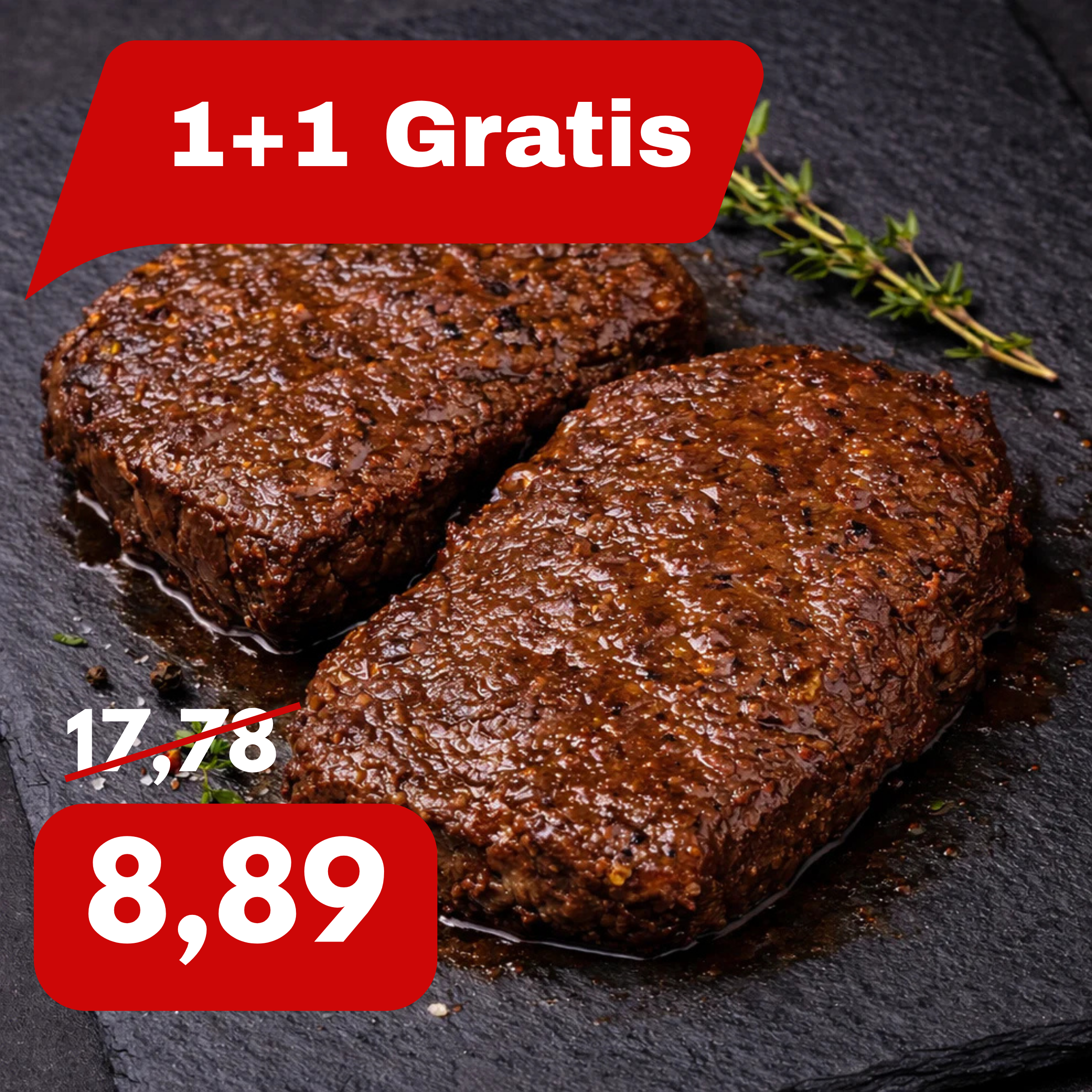 Runderbraadlappen voorgegaard 1 + 1 Gratis